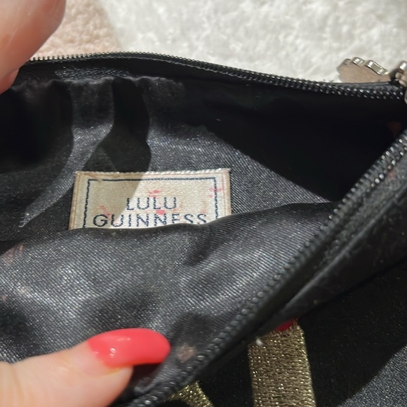 Lulu Guinness Be A Glamour Girl Satin Embroidered Make Up bag - Picture 4 of 5